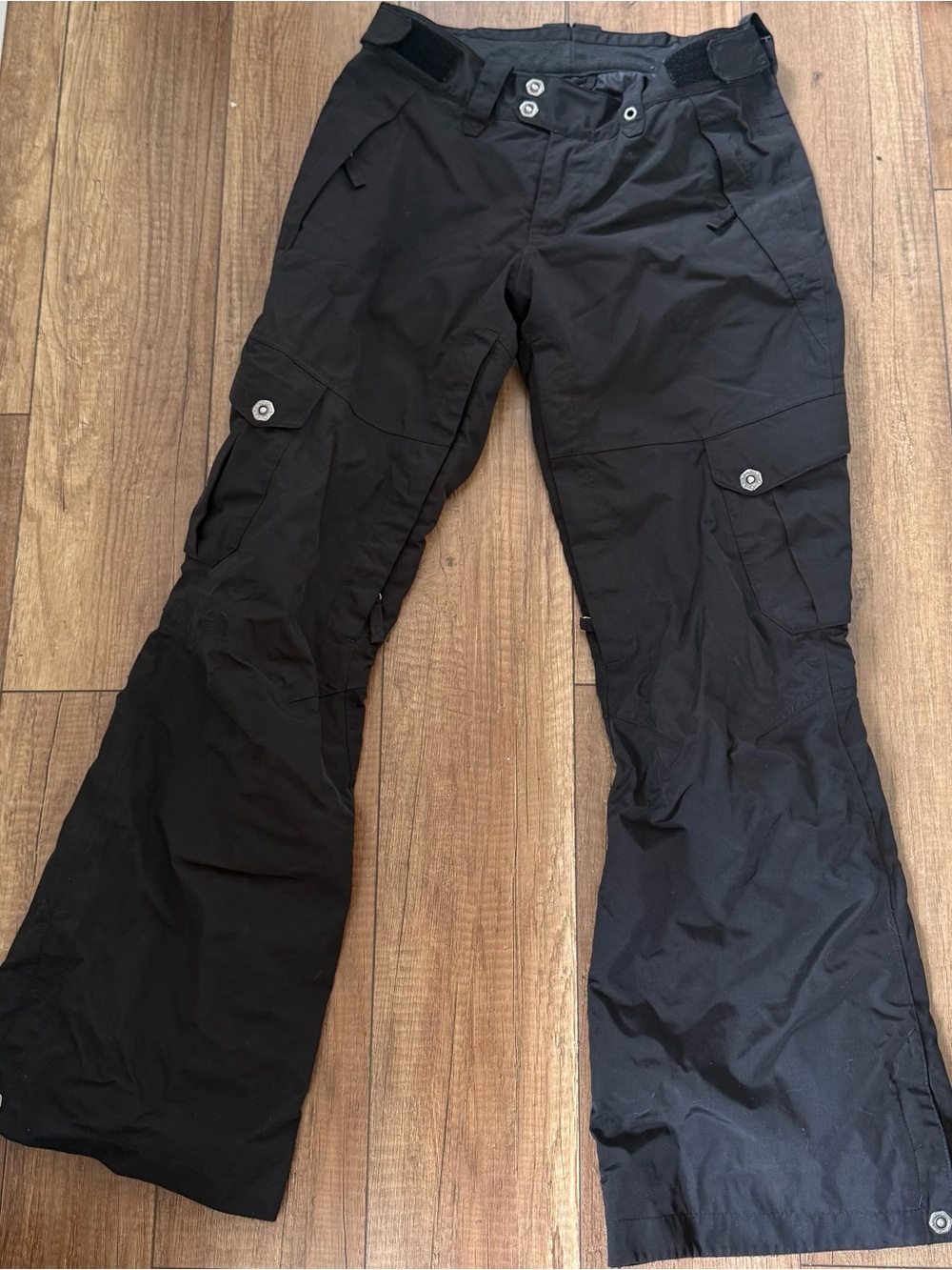 The North Face Women's Black Boot-Cut Snow Pants with Cargo Pockets